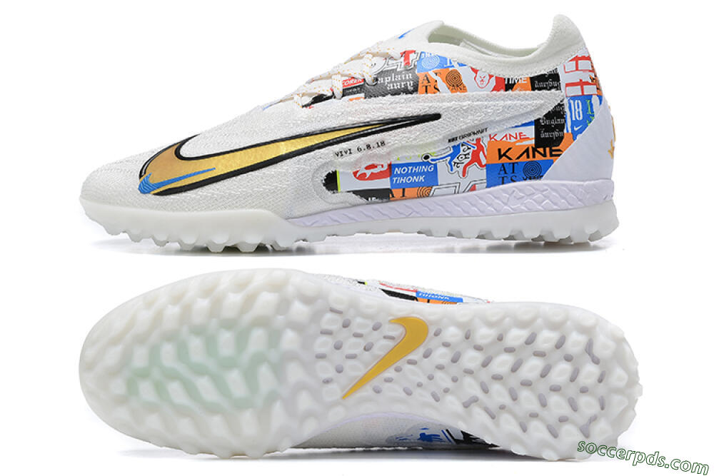 Harry Kane x Nike Phantom GX Elite TF Low-Tops Football Shoes - White/Gold/Black 0