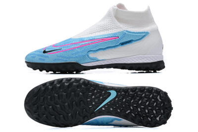 Nike Phantom GX Elite DF Link TF High-Tops Football Shoes - White/Blue/Pink