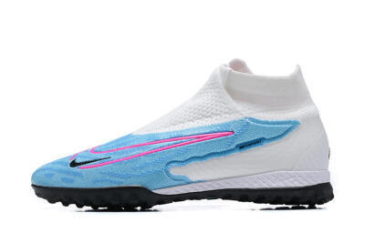 Nike Phantom GX Elite DF Link TF High-Tops Football Shoes - White/Blue/Pink