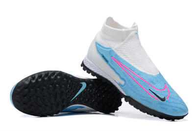 Nike Phantom GX Elite DF Link TF High-Tops Football Shoes - White/Blue/Pink