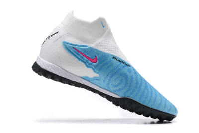 Nike Phantom GX Elite DF Link TF High-Tops Football Shoes - White/Blue/Pink