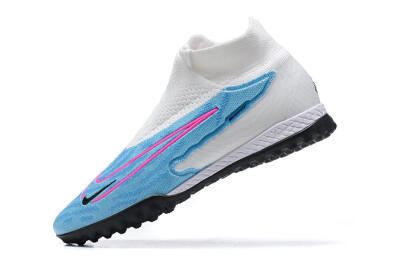 Nike Phantom GX Elite DF Link TF High-Tops Football Shoes - White/Blue/Pink