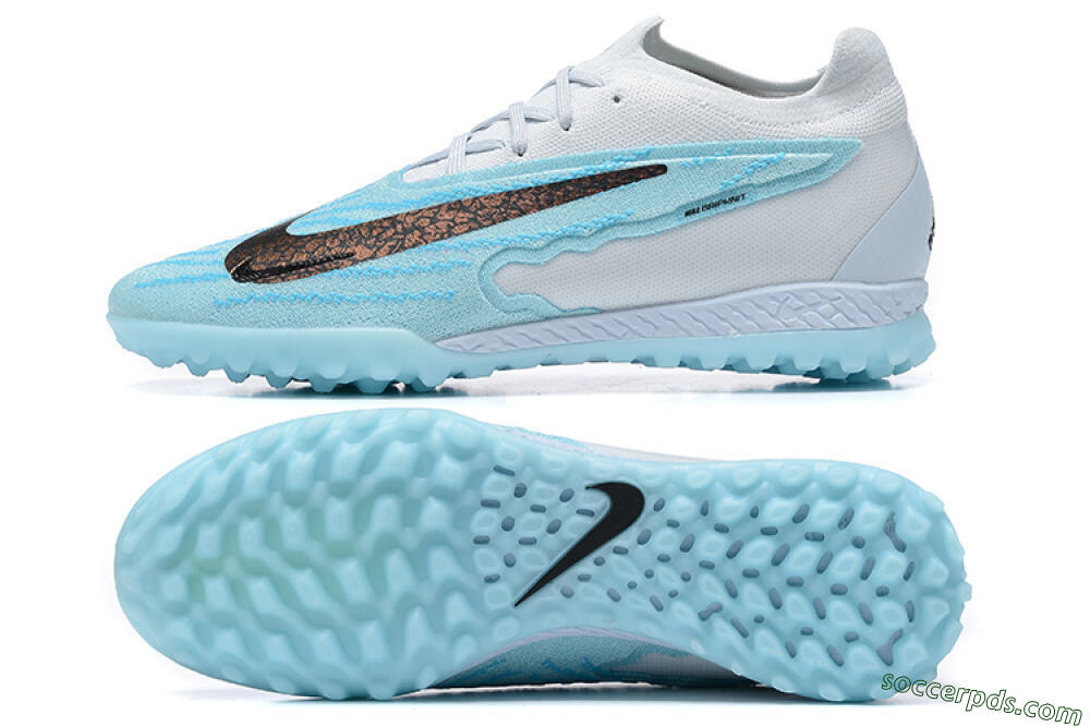 Nike Phantom GX Elite TF Low-Tops Football Shoes - White/Blue/Black 0