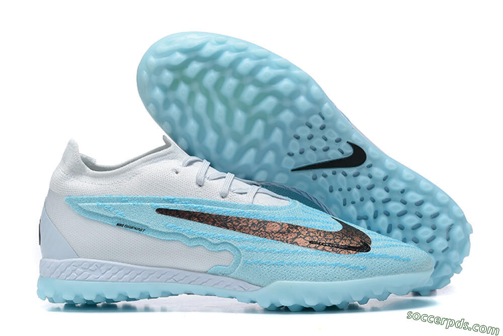 Nike Phantom GX Elite TF Low-Tops Football Shoes - White/Blue/Black 1