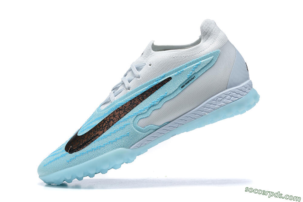 Nike Phantom GX Elite TF Low-Tops Football Shoes - White/Blue/Black 7