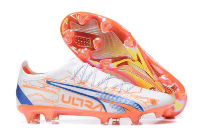 Puma Ultra Ultimate FG Low-Tops Football Boots - Orange/Blue/White