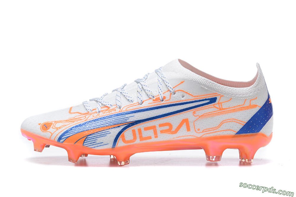 Puma Ultra Ultimate FG Low-Tops Football Boots - Orange/Blue/White 2