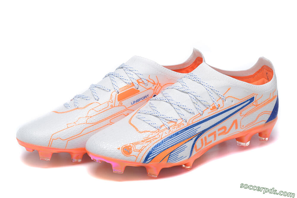 Puma Ultra Ultimate FG Low-Tops Football Boots - Orange/Blue/White 9