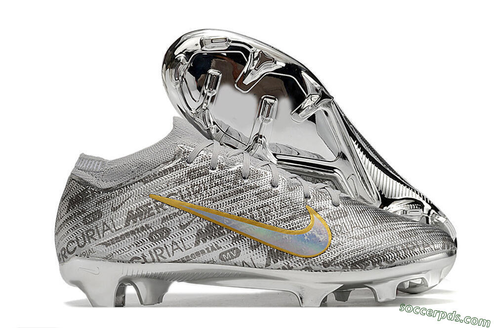 Nike Air Zoom Mercurial Vapor 15 Elite FG Low-Tops Football Boots - Sliver/Gold/Rainbow 1