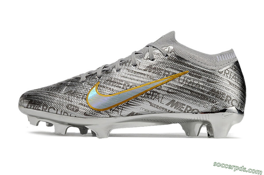 Nike Air Zoom Mercurial Vapor 15 Elite FG Low-Tops Football Boots - Sliver/Gold/Rainbow 2