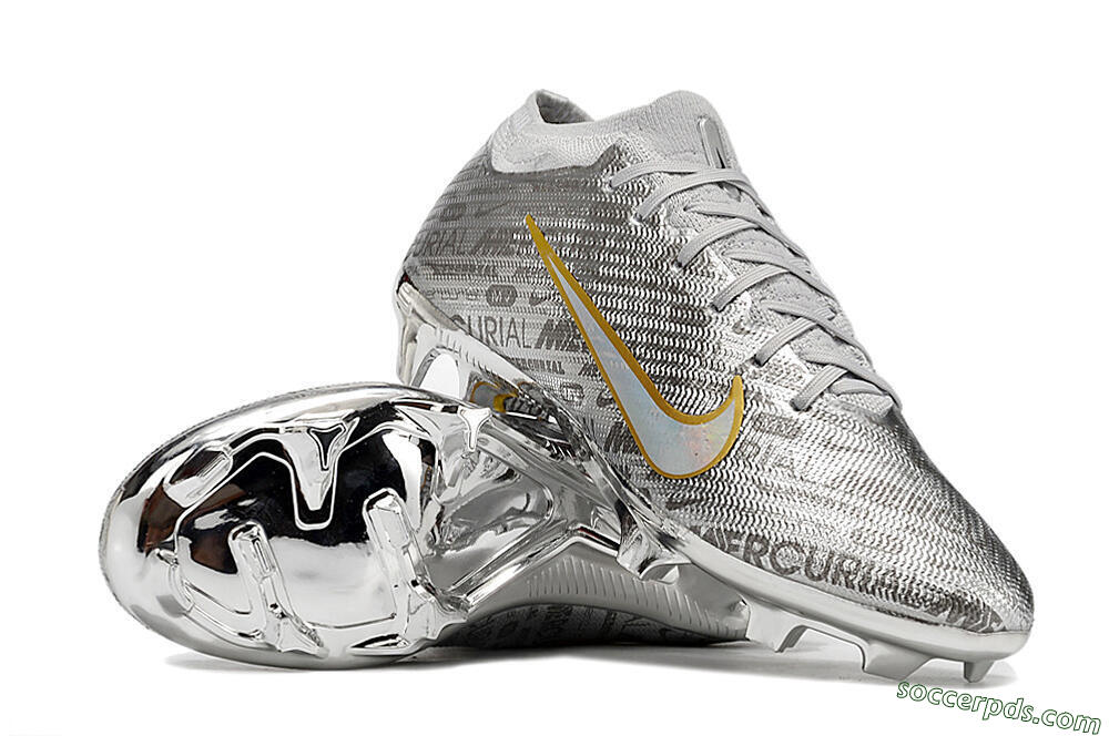 Nike Air Zoom Mercurial Vapor 15 Elite FG Low-Tops Football Boots - Sliver/Gold/Rainbow 3