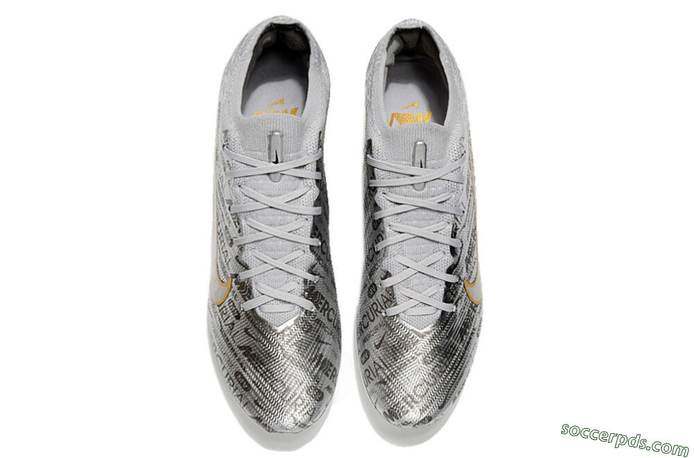 Nike Air Zoom Mercurial Vapor 15 Elite FG Low-Tops Football Boots - Sliver/Gold/Rainbow 5