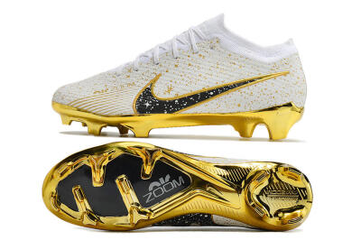 Nike Air Zoom Mercurial Vapor 15 Elite FG Low-Tops Football Boots - White/Gold/Black