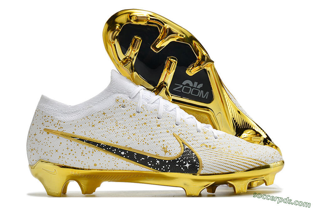 Nike Air Zoom Mercurial Vapor 15 Elite FG Low-Tops Football Boots - White/Gold/Black 1