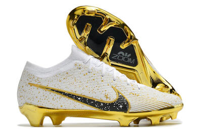 Nike Air Zoom Mercurial Vapor 15 Elite FG Low-Tops Football Boots - White/Gold/Black