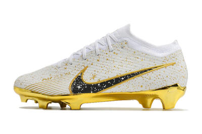 Nike Air Zoom Mercurial Vapor 15 Elite FG Low-Tops Football Boots - White/Gold/Black