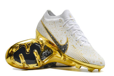 Nike Air Zoom Mercurial Vapor 15 Elite FG Low-Tops Football Boots - White/Gold/Black