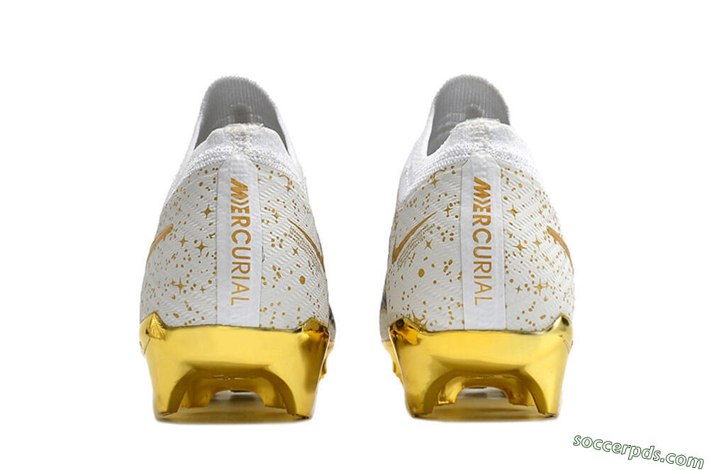 Nike Air Zoom Mercurial Vapor 15 Elite FG Low-Tops Football Boots - White/Gold/Black 6