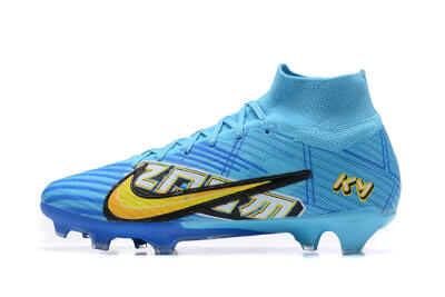 Kylian Mbappe x Nike Air Zoom Mercurial Superfly 9 Elite FG High-Tops Football Boots - Blue/Yellow/Black