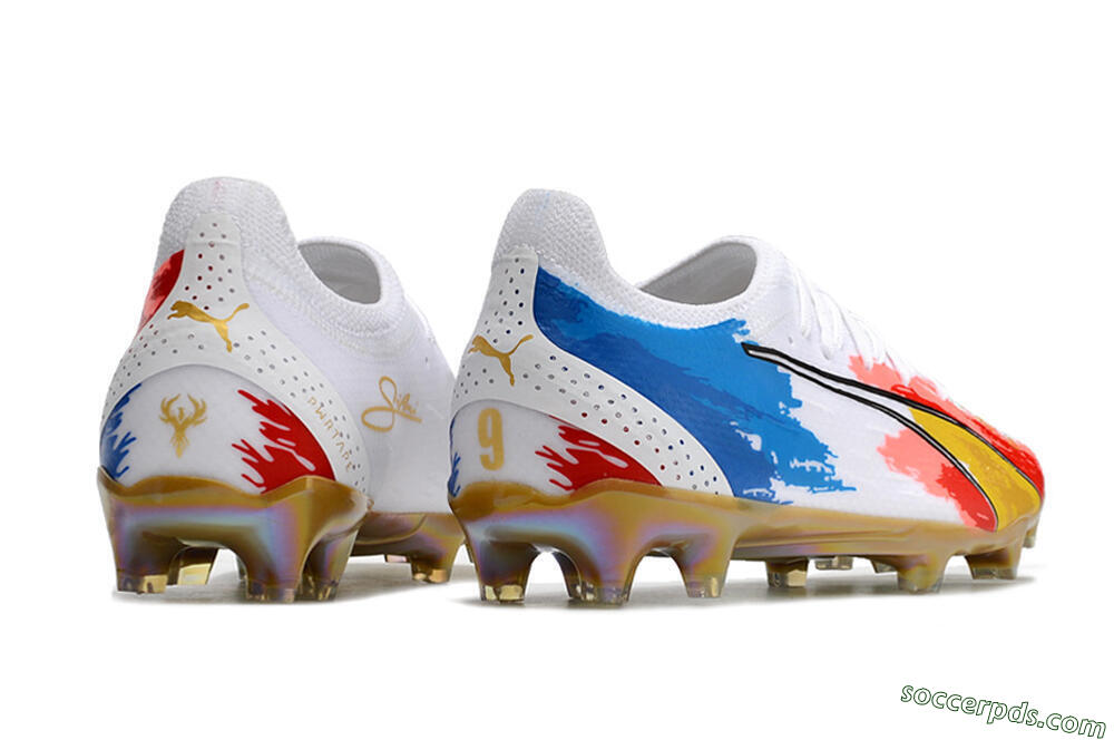 Puma Ultra Ultimate FG Low-Tops Football Boots - White/Blue/Red/Gold 6