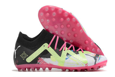 Puma Future Ultimate AG Low-Tops Football Boots - White/Black/Pink/Yellow