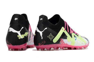 Puma Future Ultimate AG Low-Tops Football Boots - White/Black/Pink/Yellow