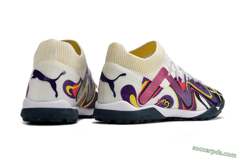 Puma Future X Powercat Tokyo Match TF Low-Tops Football Shoes - Purple/White/Yellow 6