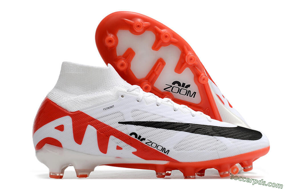 Nike Air Zoom Mercurial Superfly 9 Elite AG High-Tops Football Boots - White/Red/Black 1