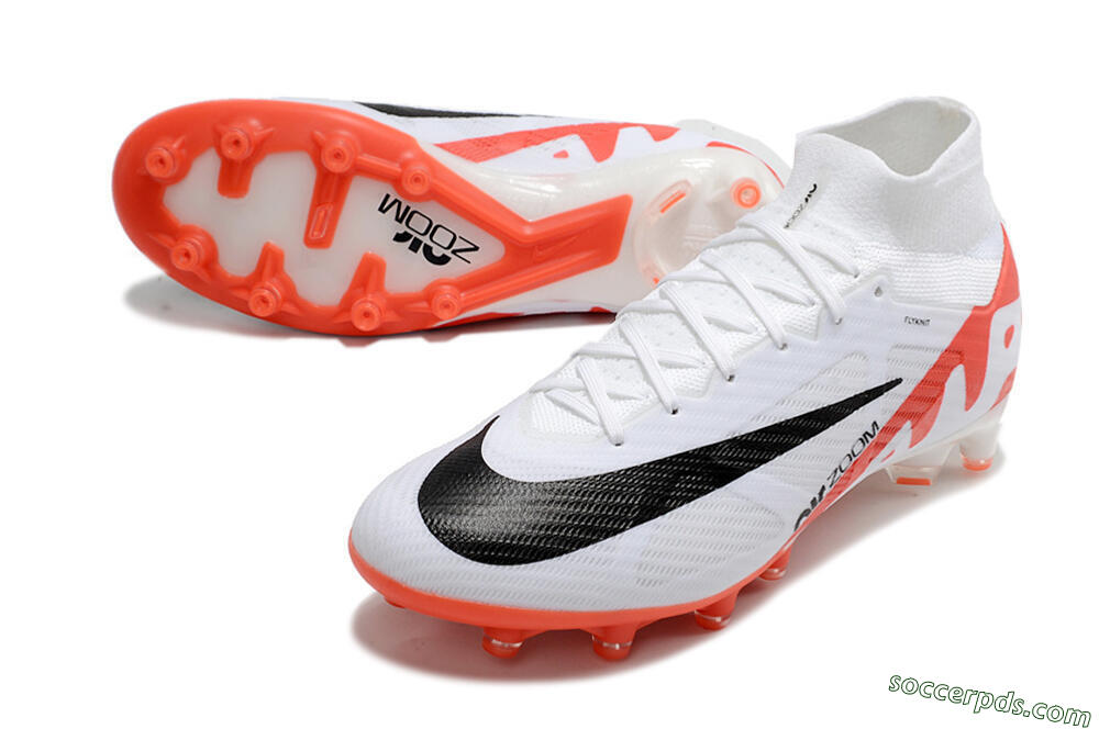 Nike Air Zoom Mercurial Superfly 9 Elite AG High-Tops Football Boots - White/Red/Black 3