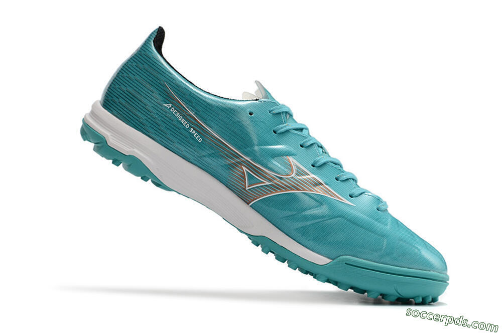 Mizuno Alpha Made in Japan TF Low-Tops Football Shoes - Blue/Silver/White 4