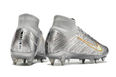 Nike Air Zoom Mercurial Superfly 9 Elite SG High-Tops Football Boots - Sliver/Orange
