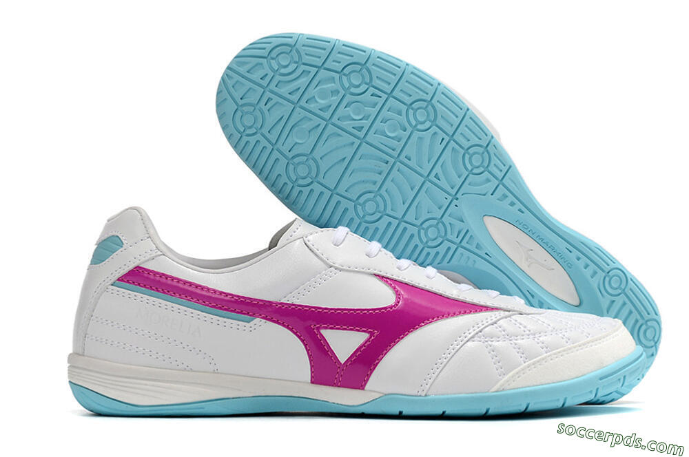 Mizuno Morelia Sala Japn IC Low-Tops Football Shoes - White/Pink/Blue 1
