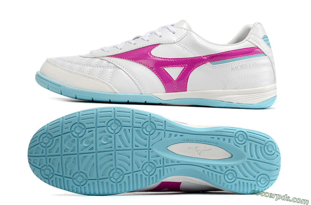 Mizuno Morelia Sala Japn IC Low-Tops Football Shoes - White/Pink/Blue 0