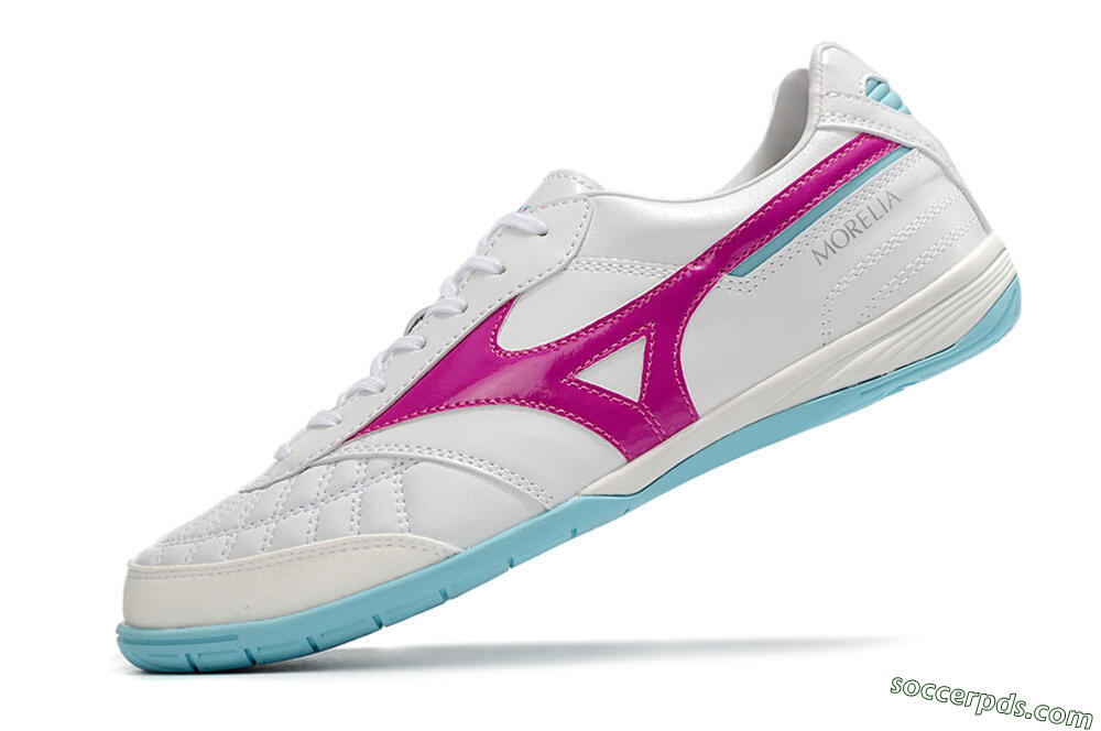 Mizuno Morelia Sala Japn IC Low-Tops Football Shoes - White/Pink/Blue 5