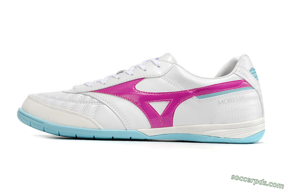 Mizuno Morelia Sala Japn IC Low-Tops Football Shoes - White/Pink/Blue 2