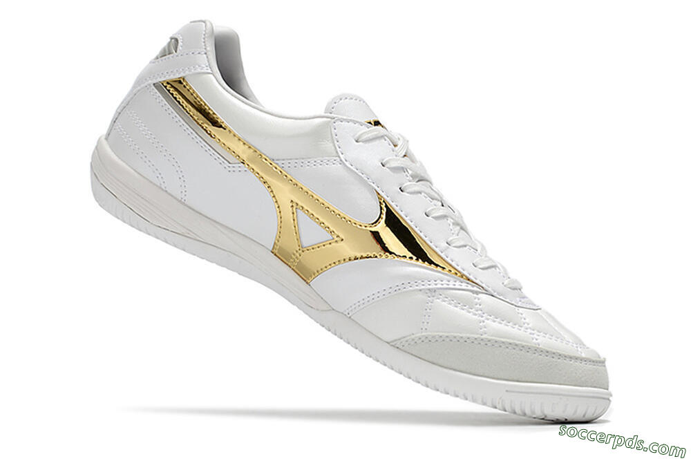 Mizuno Morelia Sala Japn IC Low-Tops Football Shoes - White/Gold 4