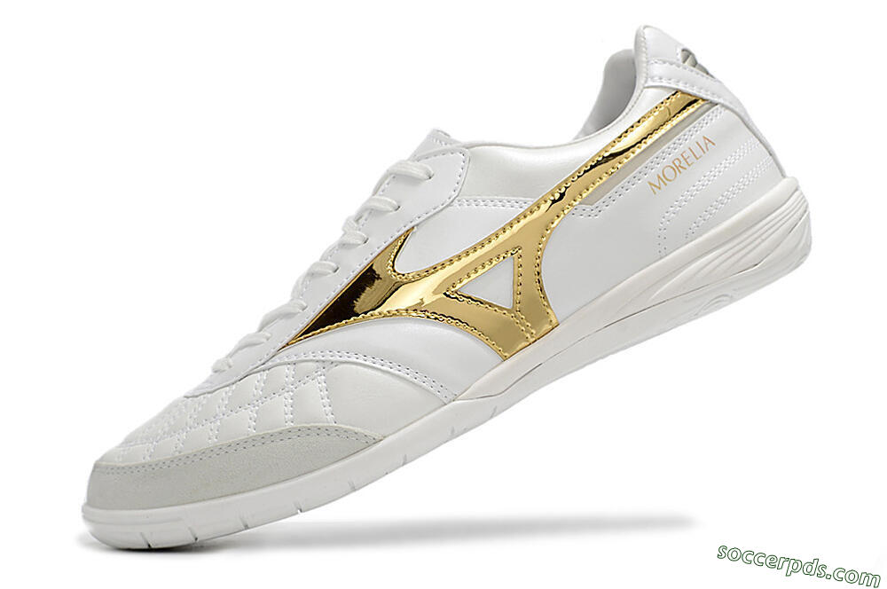 Mizuno Morelia Sala Japn IC Low-Tops Football Shoes - White/Gold 5