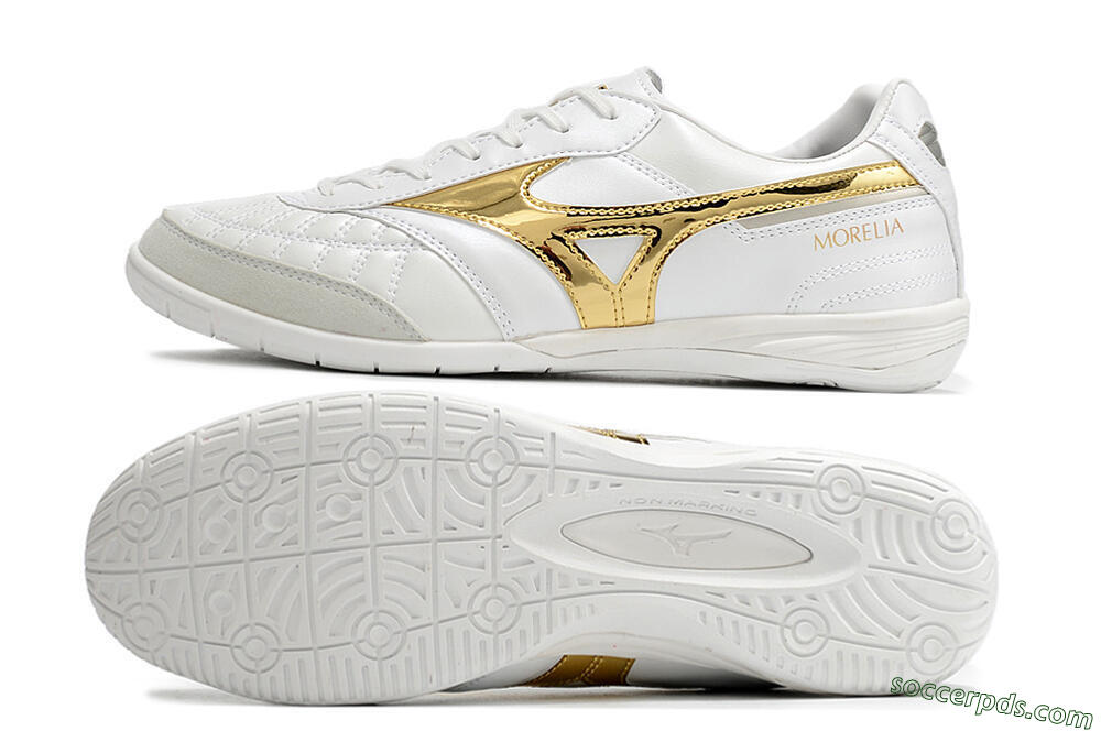 Mizuno Morelia Sala Japn IC Low-Tops Football Shoes - White/Gold 0