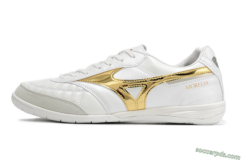 Mizuno Morelia Sala Japn IC Low-Tops Football Shoes - White/Gold 2