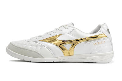 Mizuno Morelia Sala Japn IC Low-Tops Football Shoes - White/Gold