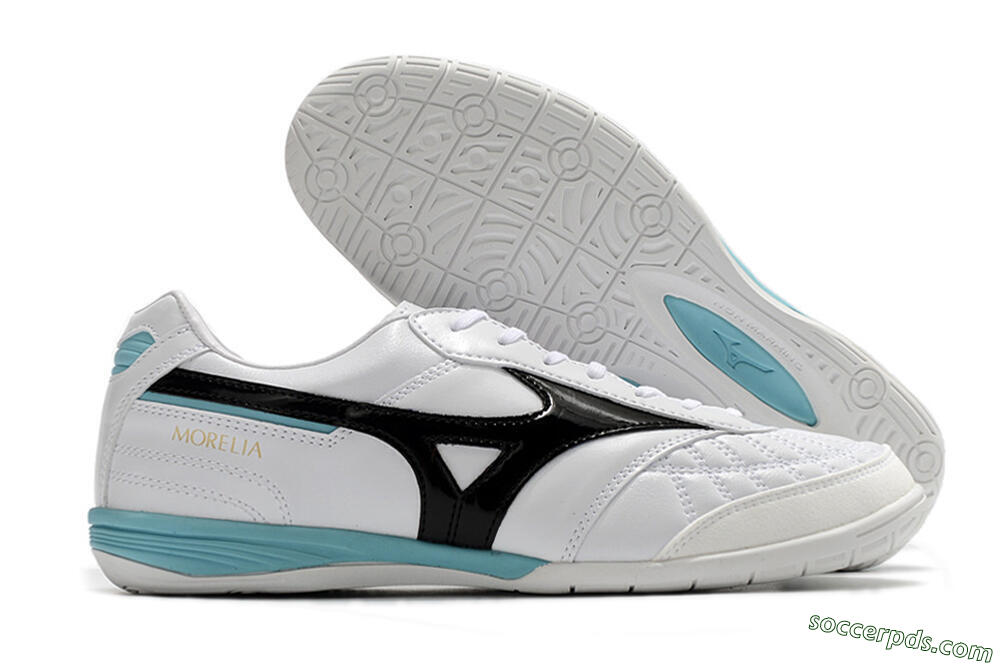 Mizuno Morelia Sala Japn IC Low-Tops Football Shoes - White/Black/Blue 1