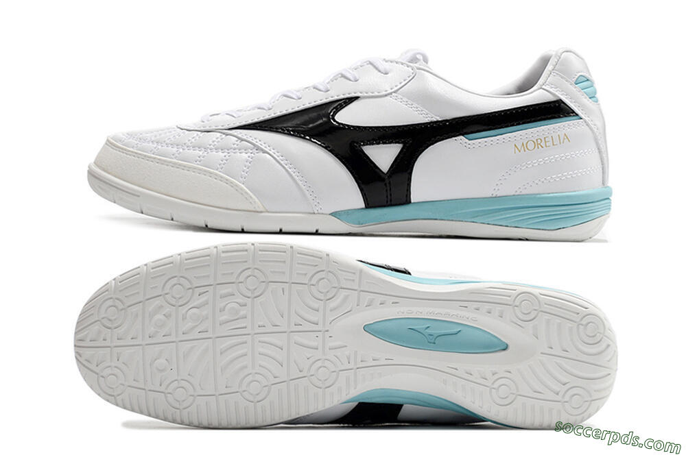 Mizuno Morelia Sala Japn IC Low-Tops Football Shoes - White/Black/Blue 0