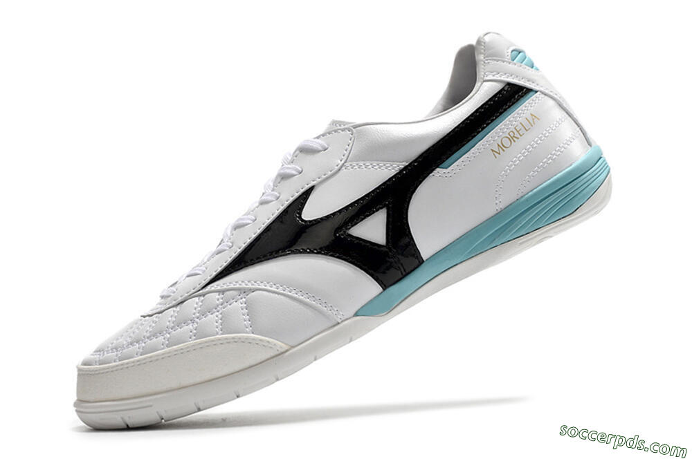 Mizuno Morelia Sala Japn IC Low-Tops Football Shoes - White/Black/Blue 5