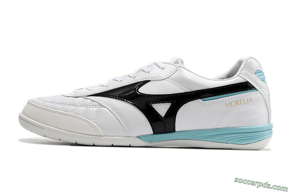 Mizuno Morelia Sala Japn IC Low-Tops Football Shoes - White/Black/Blue 2