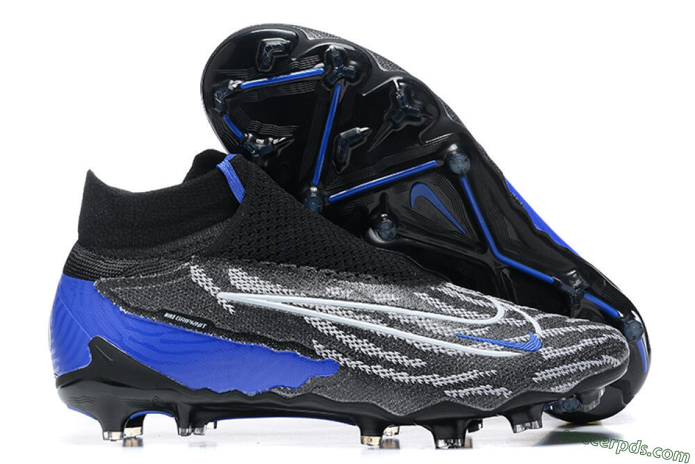 Nike Phantom GX Elite DF Link FG High-Tops Football Boots - Black/White/Blue 1