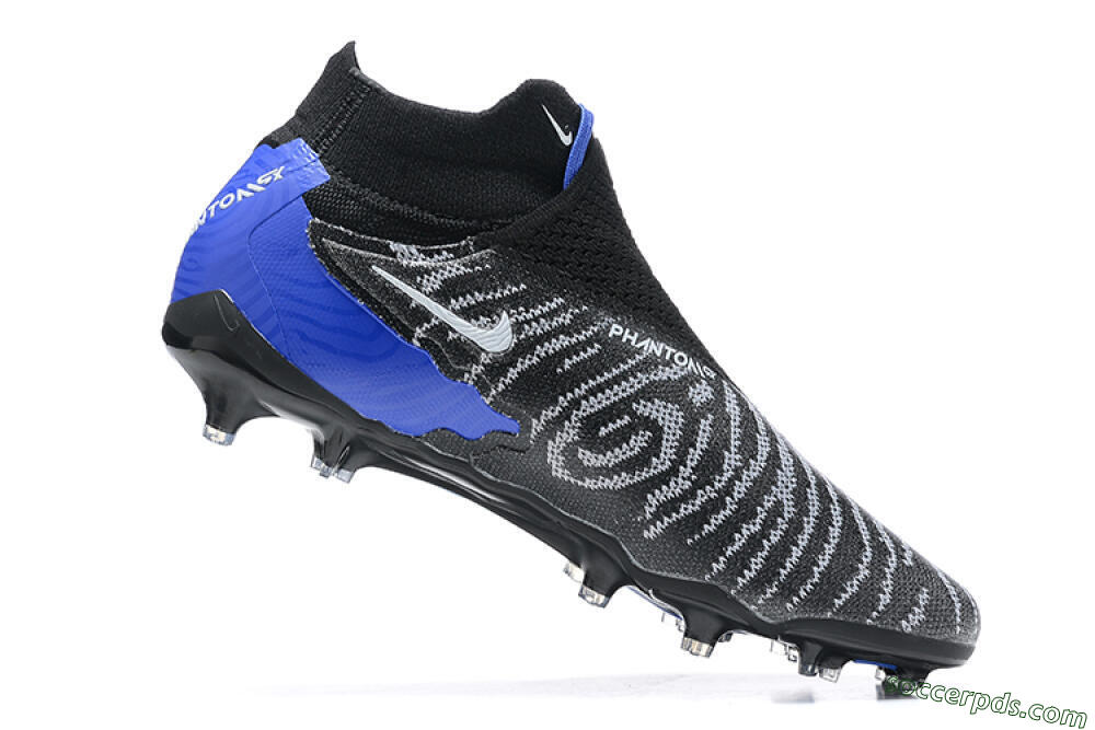 Nike Phantom GX Elite DF Link FG High-Tops Football Boots - Black/White/Blue 6