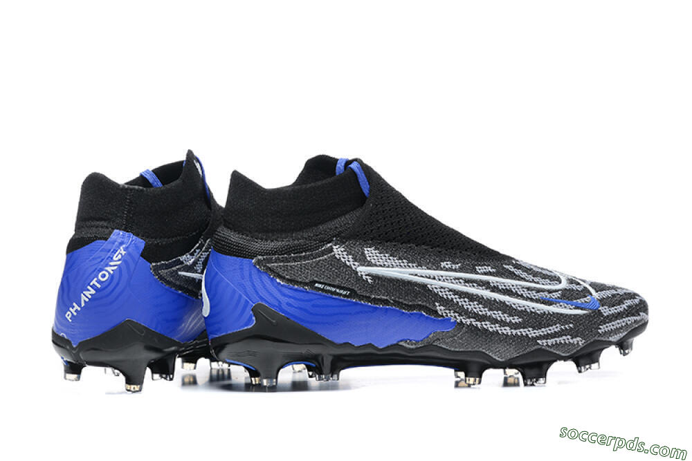 Nike Phantom GX Elite DF Link FG High-Tops Football Boots - Black/White/Blue 8