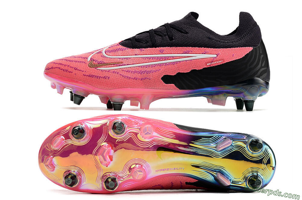 Nike Phantom GX Elite SG Low-Tops Football Boots - Pink/Black/White 0
