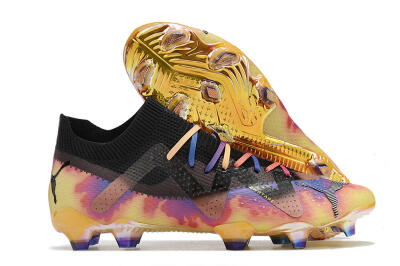 Puma Future Ultimate FG Low-Tops Football Boots - Black/Purple/Yellow