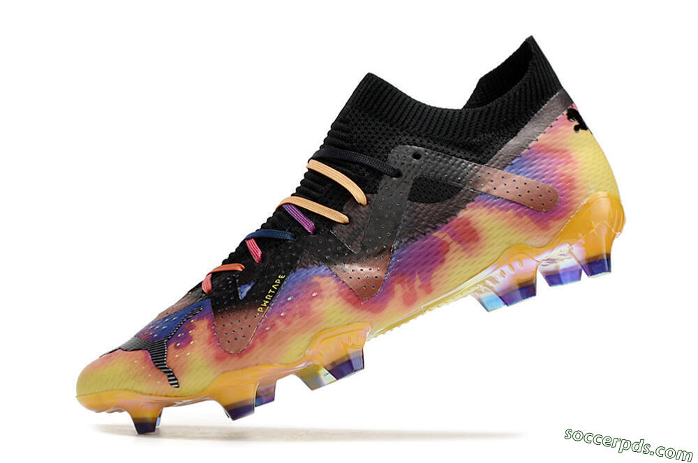 Puma Future Ultimate FG Low-Tops Football Boots - Black/Purple/Yellow 5